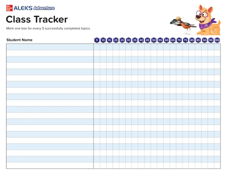 ALEKS Adventure Class Tracker